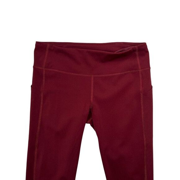 Lululemon Pace Rival Crop Leggings Women's Size 8 Cherry Cola Yoga Running - Picture 3 of 9